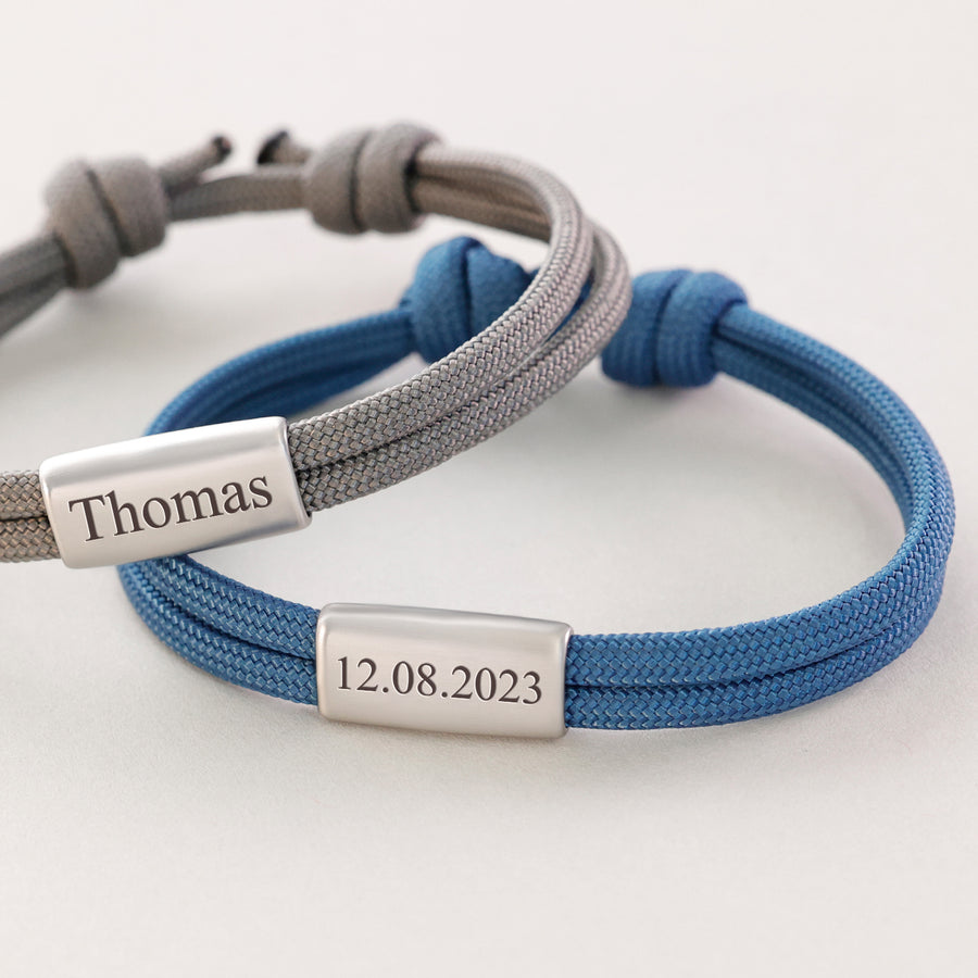 Personalisiertes Segeltau Armband mit Gravur